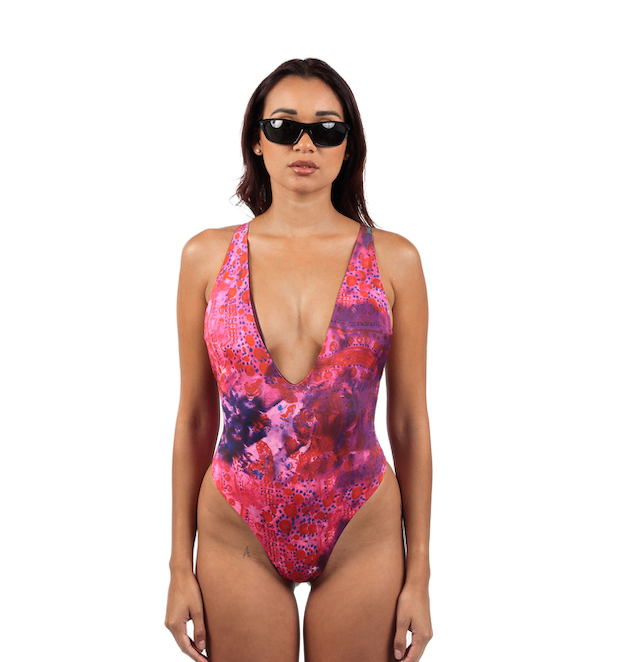 Burgundy & Purple VX Bathing Suit