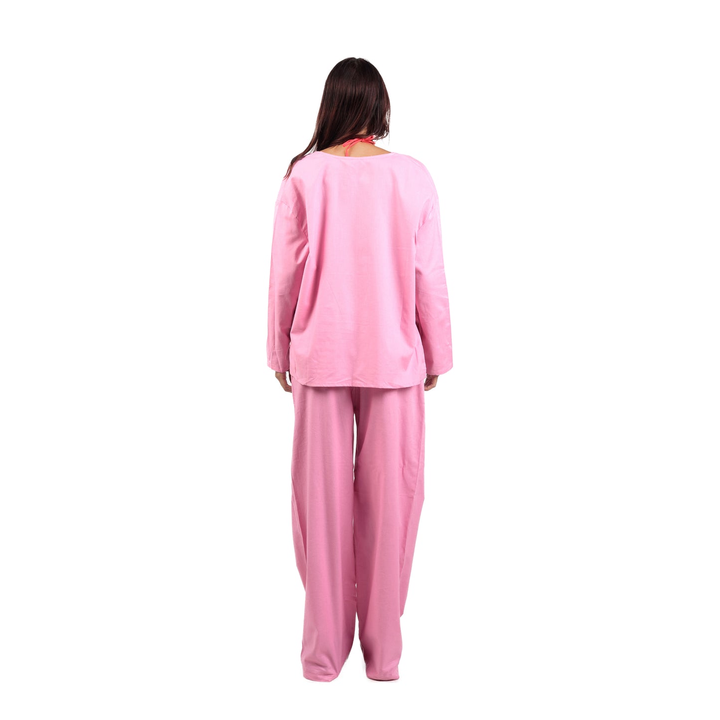 Pink LGHT Bahama Set Pin Tuck Blouse and Wide Pants